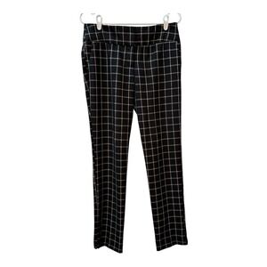 BCX Women's Black White Plaid Straight Leg  Preppy Y2K Pants‎ Size 9